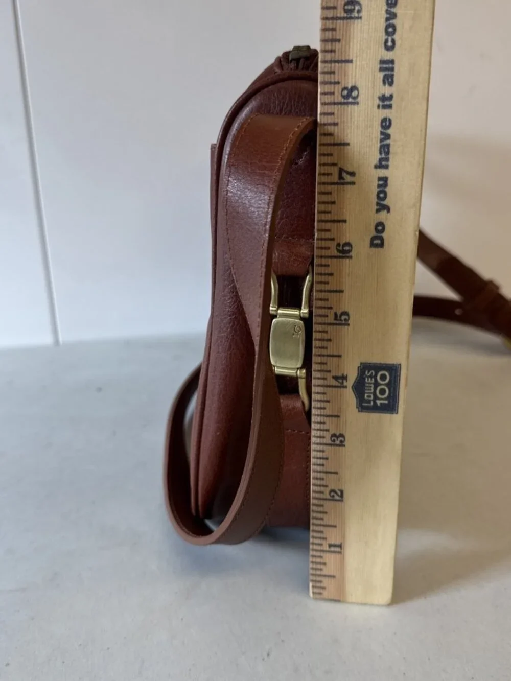Leather & Co. by Liz Claiborne Brown Leather Crossbody‎ Purse 51803 SADL STATUS